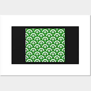 Abstract pattern - green and white. Posters and Art